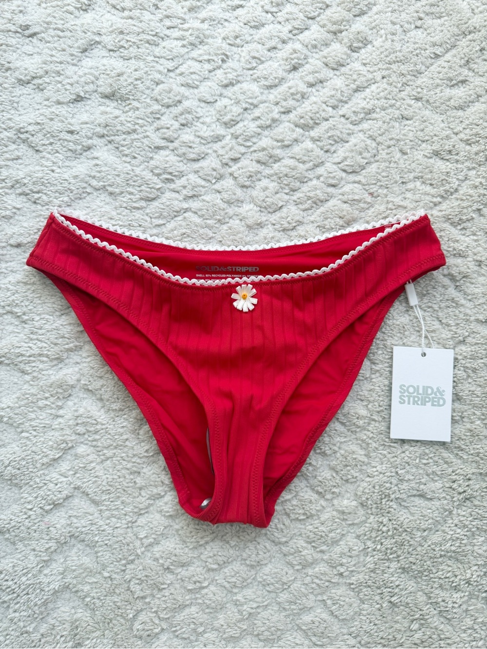 NWT Solid & Striped, The Daphne Bikini Bottoms, Red Size Large